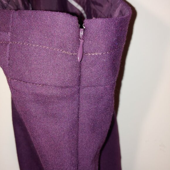J.Crew Wool Blend  A-Line Pleated Mini Skirt Size 4 Deep Purple - Picture 5 of 5